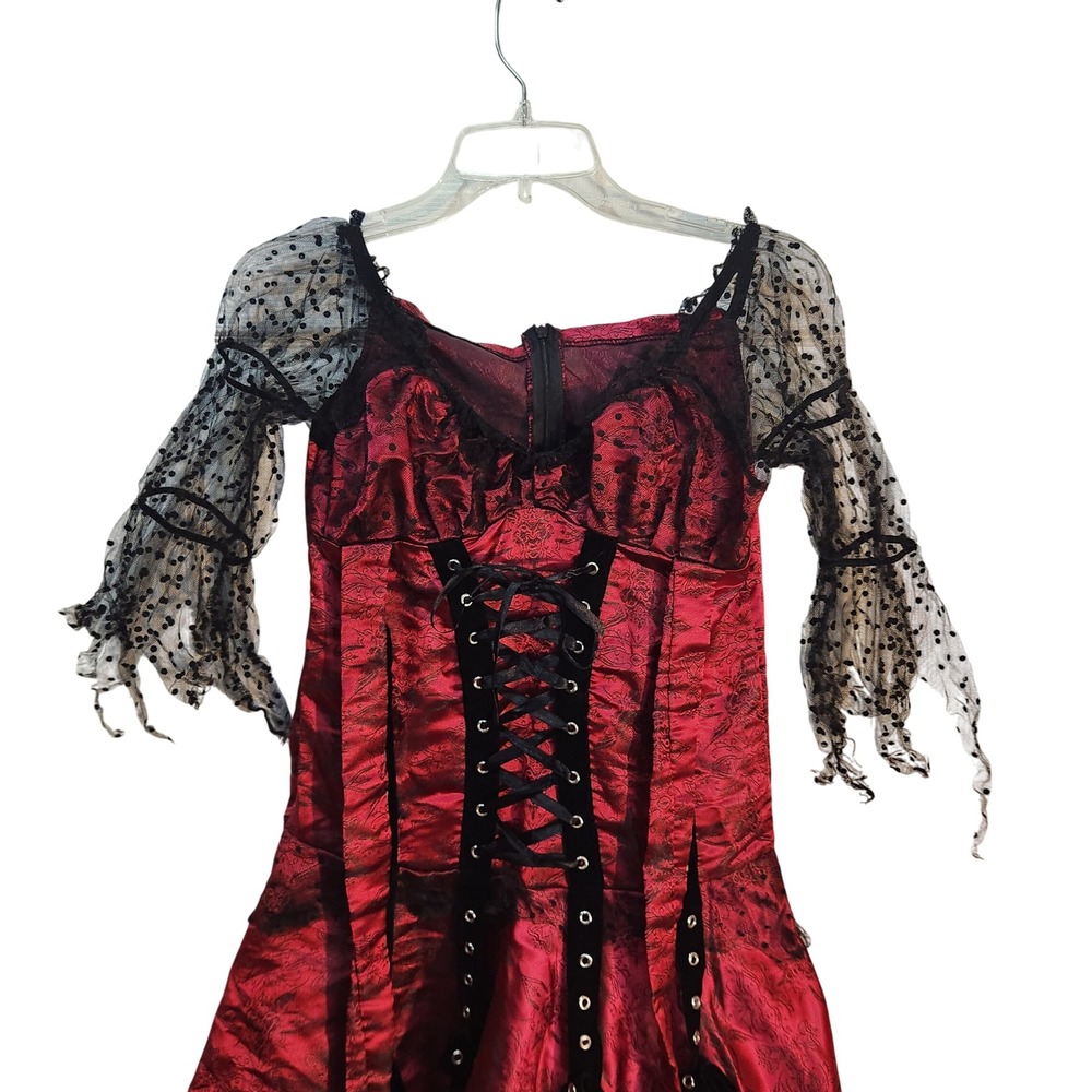 Disney Jakks Pacific Kids Red Black Gothic Vampire Costume‎ Dress 4-6X 2404MS01